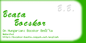 beata bocskor business card